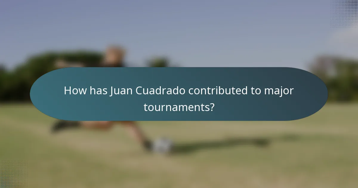 How has Juan Cuadrado contributed to major tournaments?