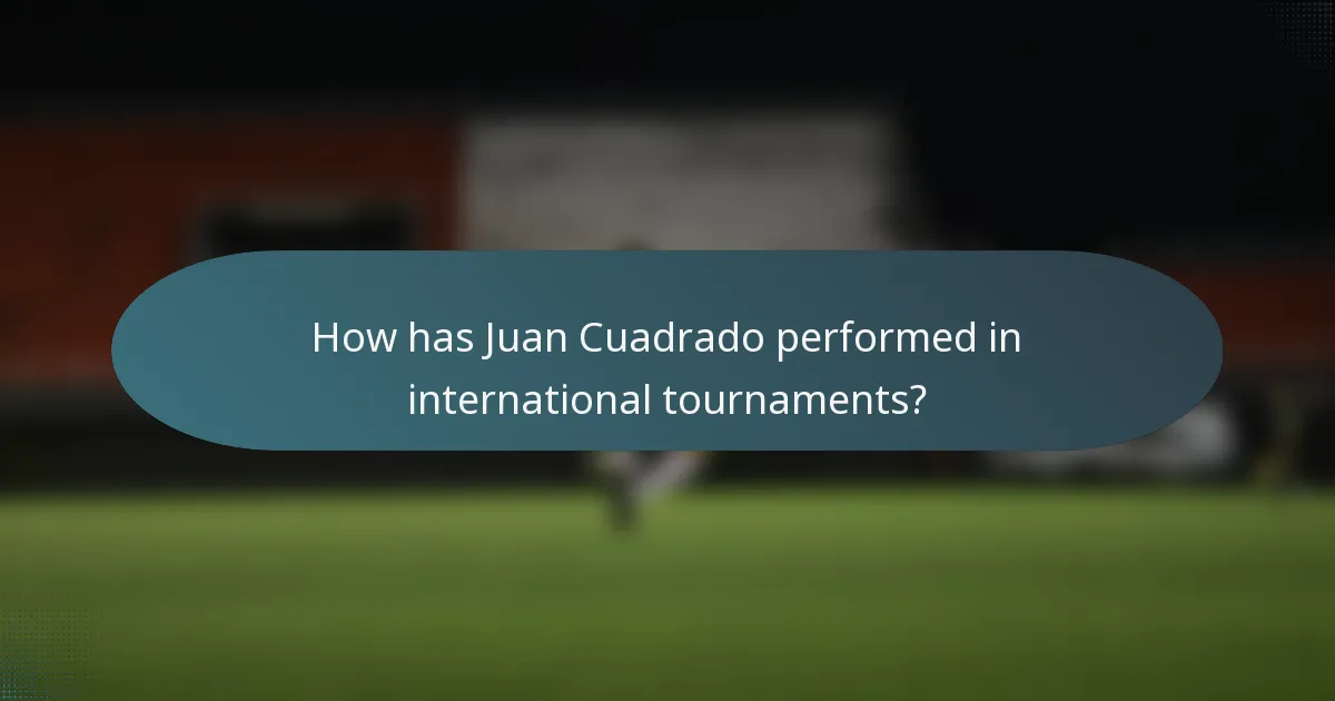 How has Juan Cuadrado performed in international tournaments?