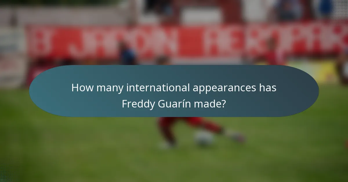 How many international appearances has Freddy Guarín made?