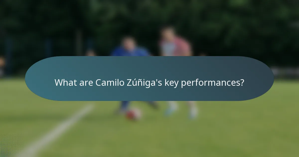 What are Camilo Zúñiga's key performances?