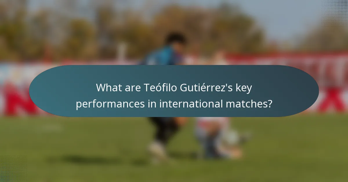 What are Teófilo Gutiérrez's key performances in international matches?